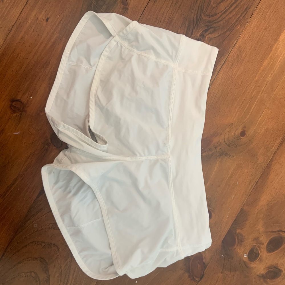 LULU LEMON speed up shorts WHITE